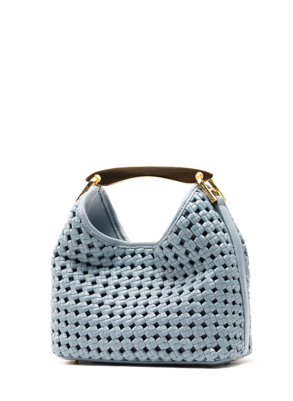 Elleme Small Boomerang Woven Leather Artic Blue