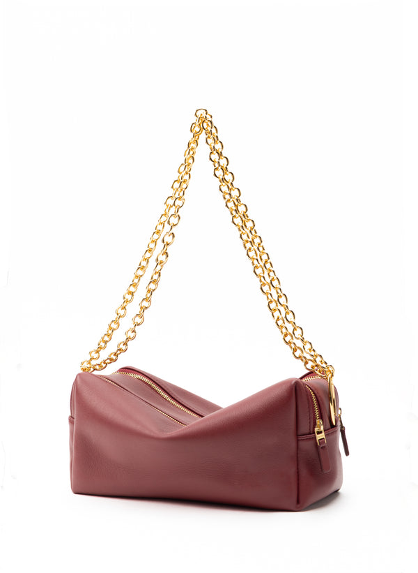 Elleme Trousse Chain Leather Burgundy