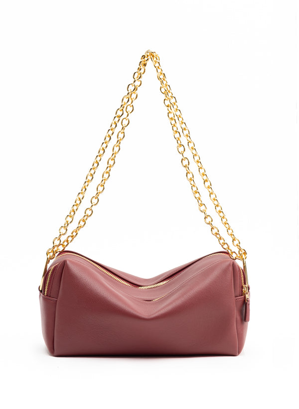 elleme Trousse Chain Leather Burgundy