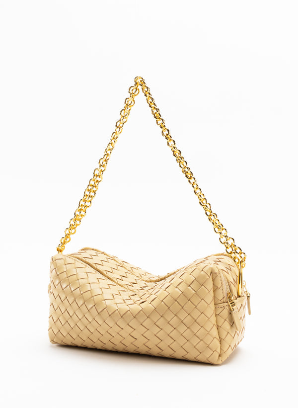 Elleme Trousse Chain Woven Leather Butter