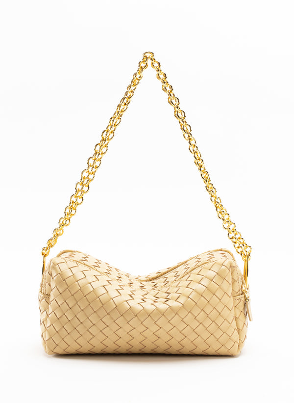 elleme Trousse Chain Woven Leather Butter