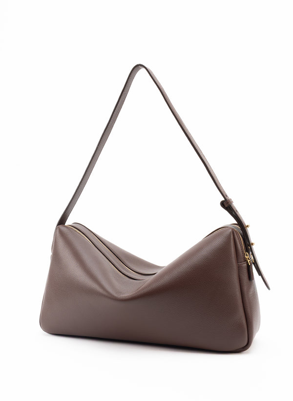 Elleme Trousse Large Pebbled Leather Dark Brown