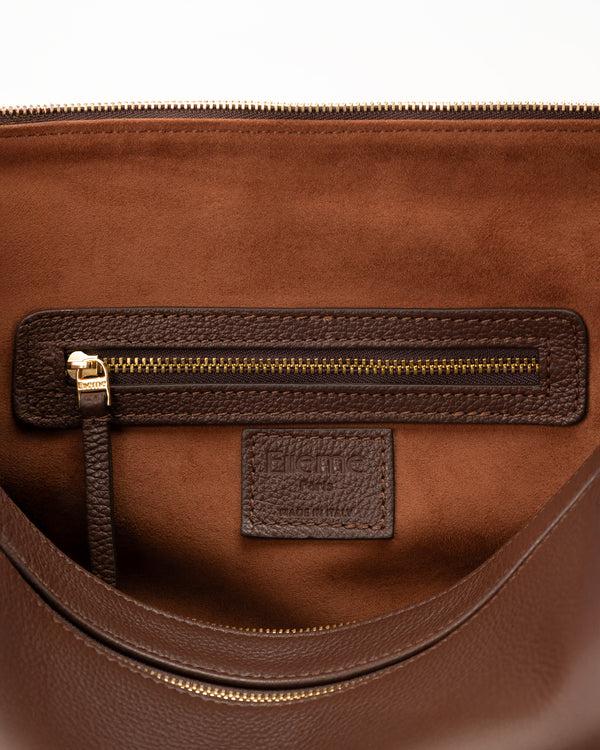 Elleme Trousse Large Pebbled Leather Dark Brown