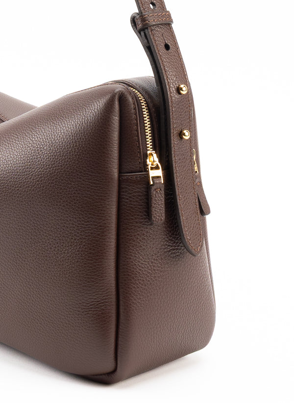Elleme Trousse Large Pebbled Leather Dark Brown