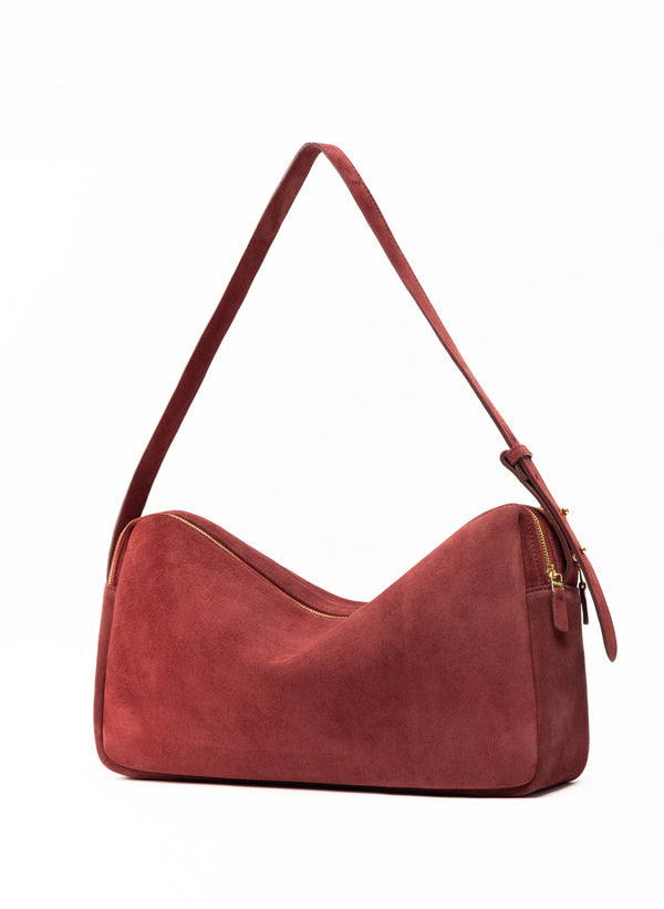 Elleme Trousse Large Suede Burgundy