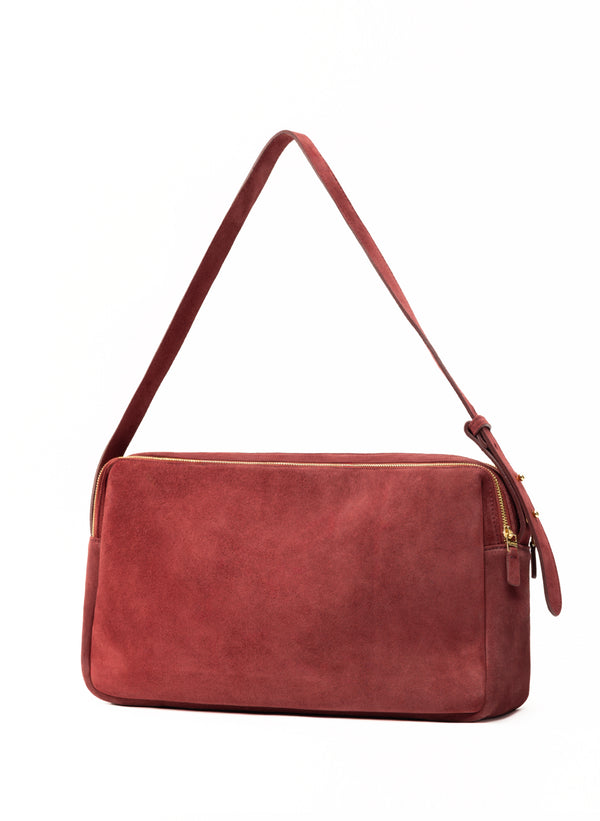 Elleme Trousse Large Suede Burgundy