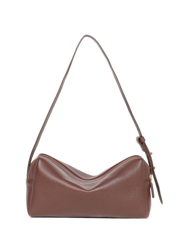 elleme Trousse Pebbled Leather Dark Brown