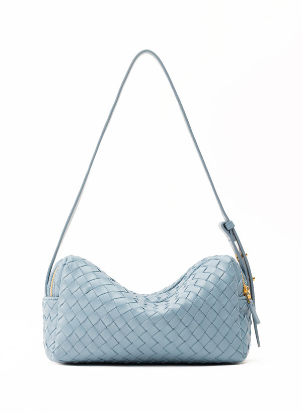 elleme Trousse Woven Leather Artic Blue
