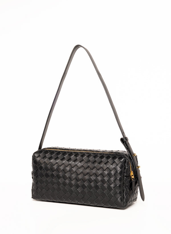 Elleme Trousse Woven Leather Black