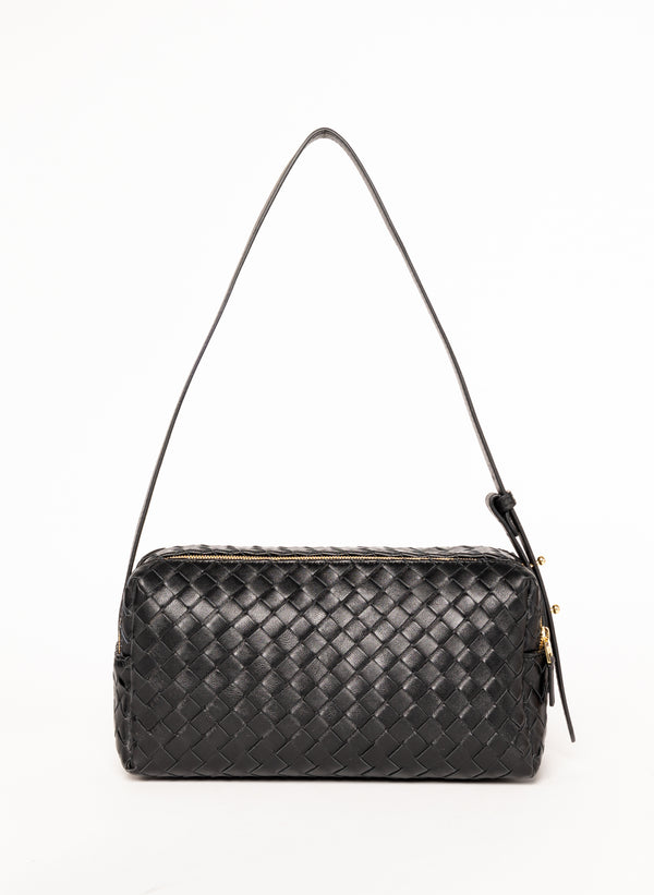 Elleme Trousse Woven Leather Black