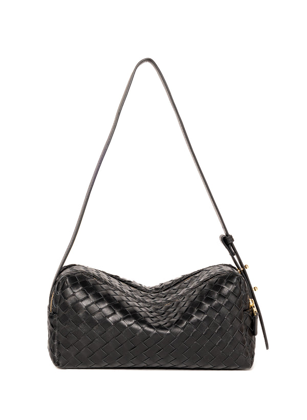 elleme Trousse Woven Leather Black