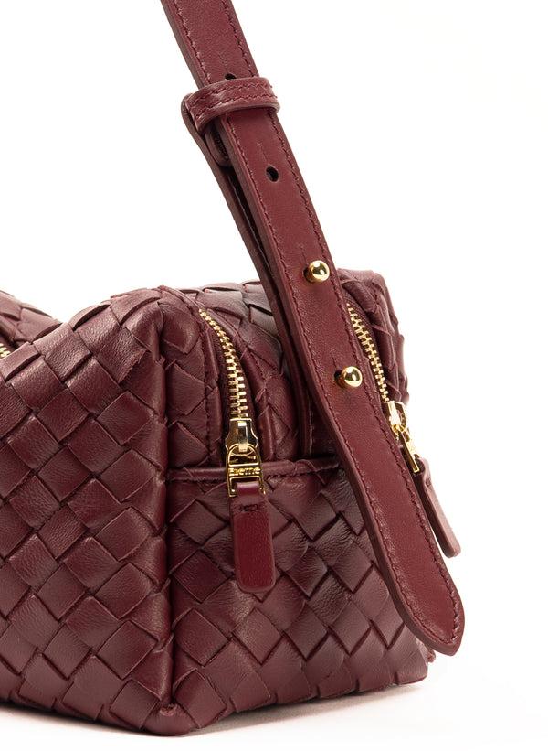 Elleme Trousse Woven Leather Burgundy