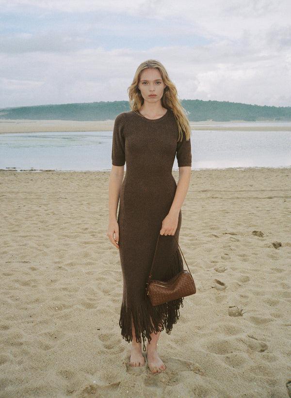 Elleme Trousse Woven Leather Cognac