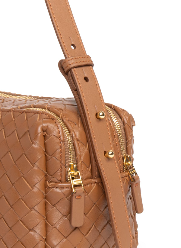 Elleme Trousse Woven Leather Cognac