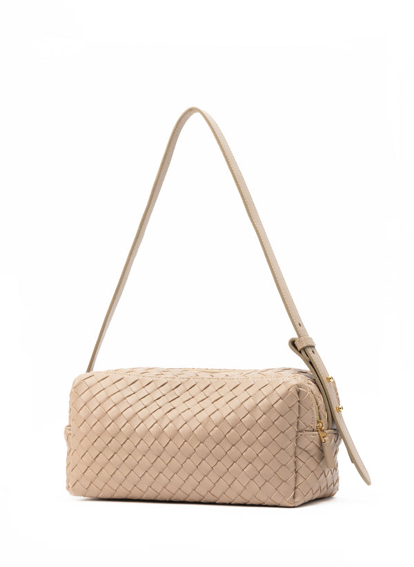 Elleme Trousse Woven Leather Taupe