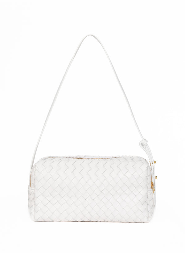 Elleme Trousse Woven Leather White