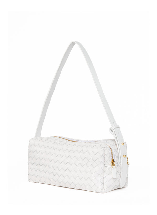 Elleme Trousse Woven Leather White