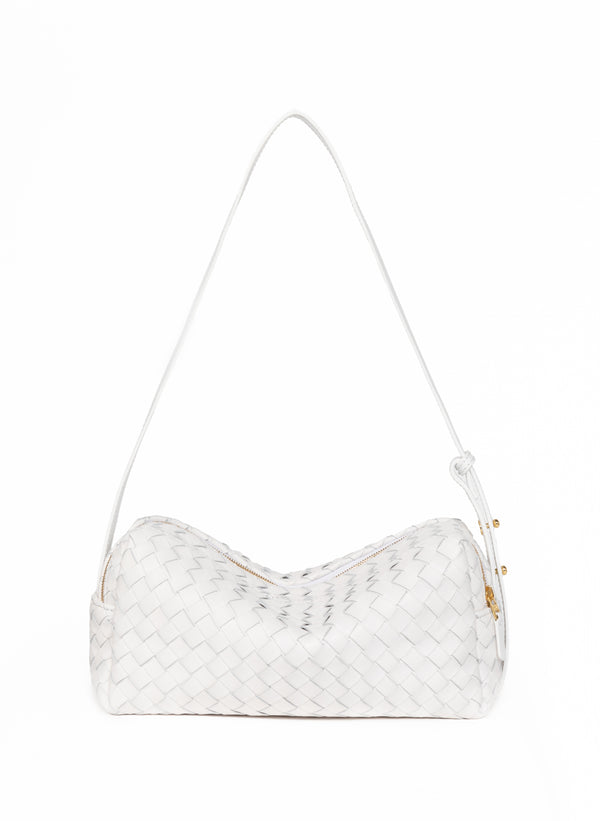 elleme Trousse Woven Leather White