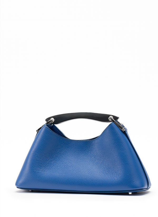 Elleme Mini Boomerang Pebbled Leather Azure Blue - Silver