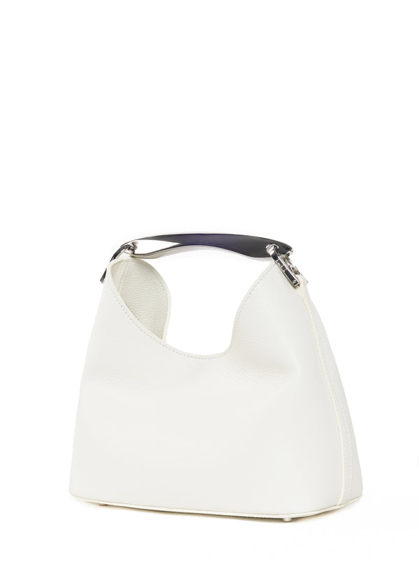 Elleme Small Boomerang Pebbled Leather White - Silver