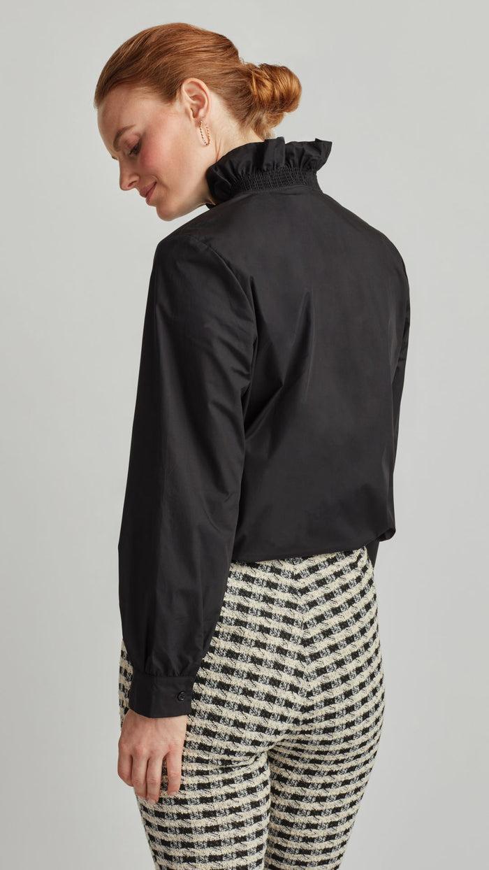 ellen Tracy AMELIA RUFFLE NECK SHIRT