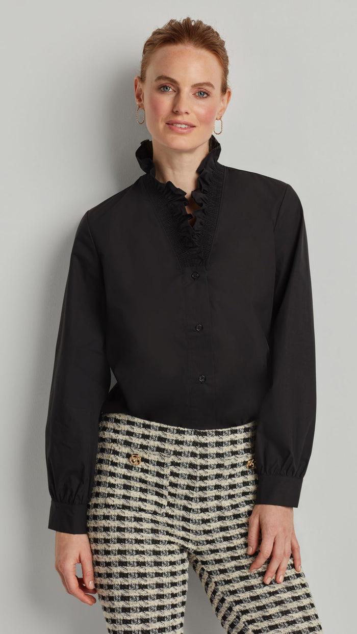 Ellen Tracy AMELIA RUFFLE NECK SHIRT