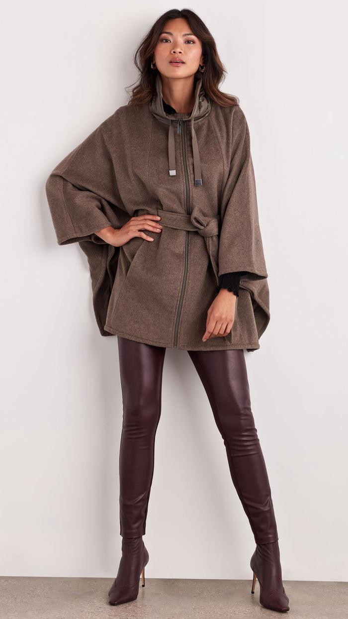 ellen tracy BELTED WOOL CAPE