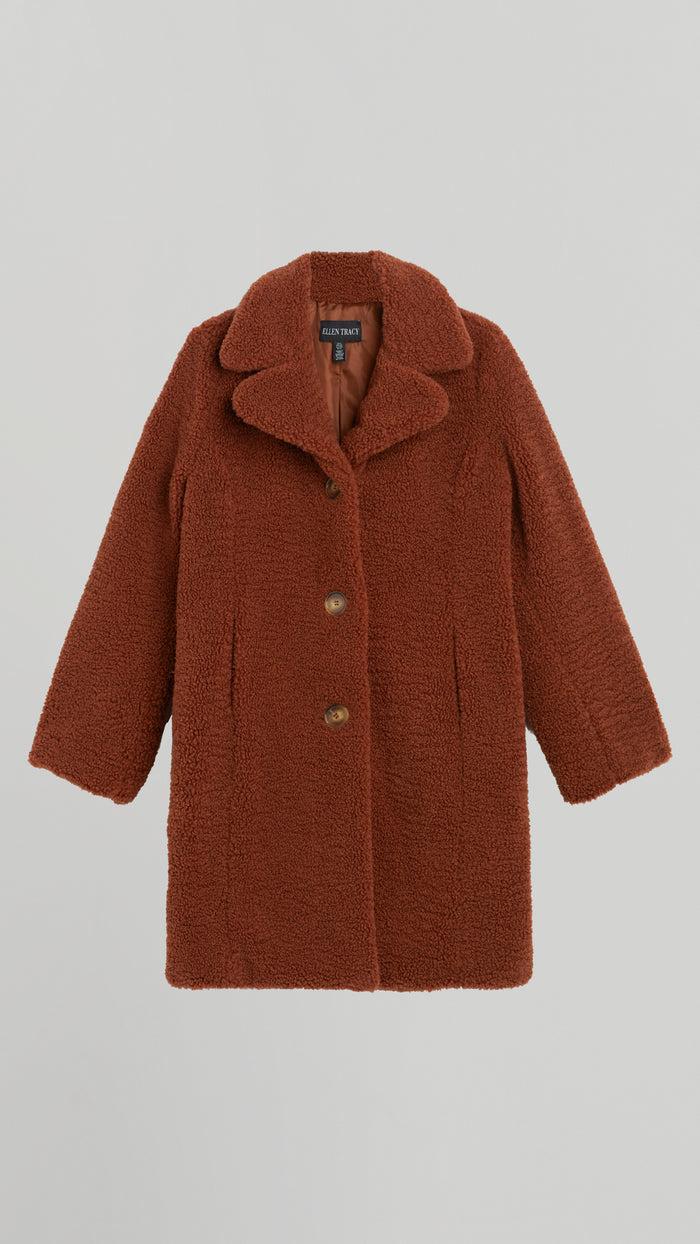 ellen tracy COZY SHERPA TEDDY JACKET