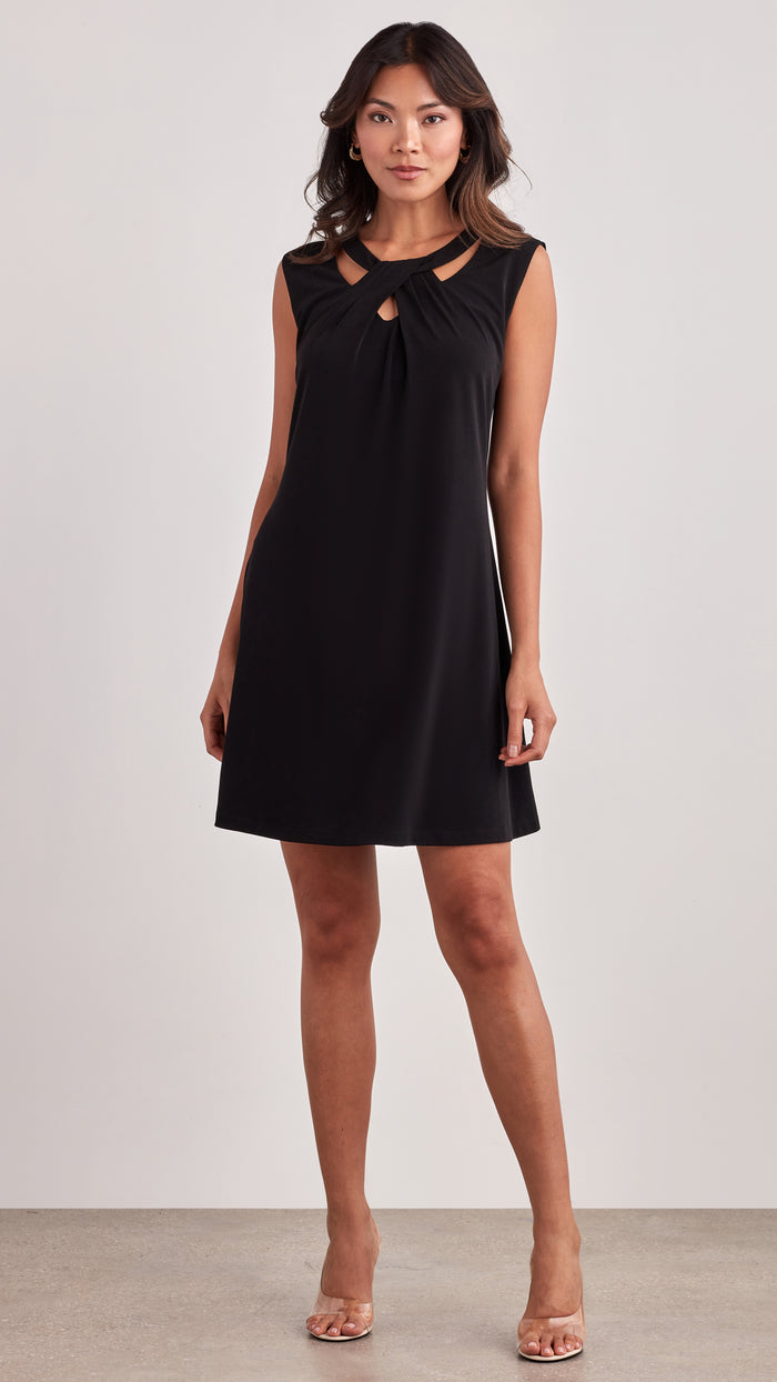 ellen tracy CUT OUT DETAIL JERSEY DRESS