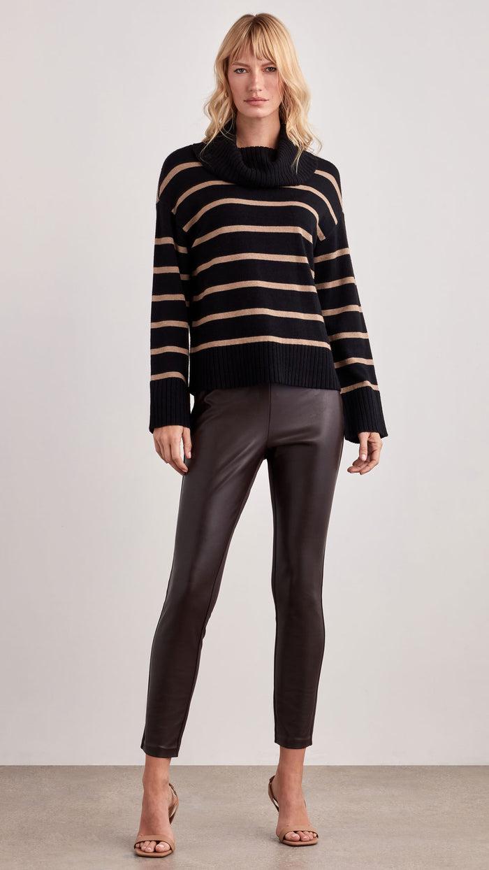 ellen tracy FAUX LEATHER & PONTE LEGGING