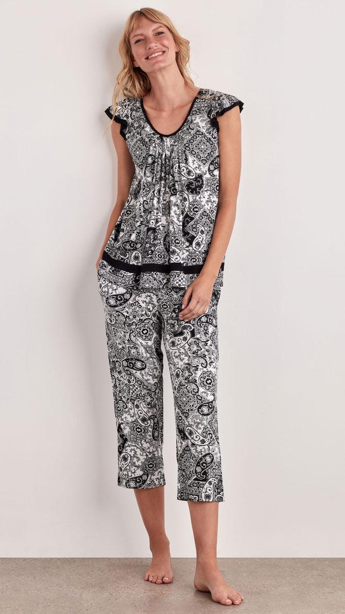 ellen tracy FLUTTER SLEEVE SLEEP TOP