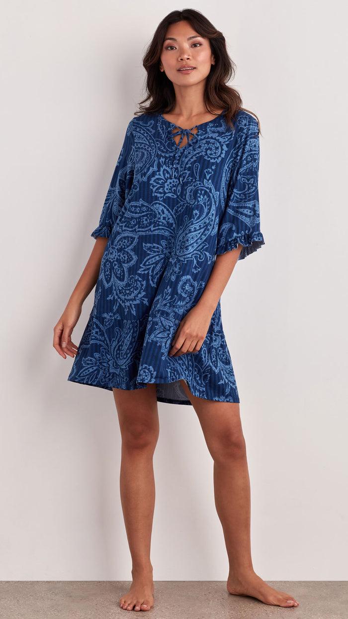 ellen tracy FLUTTER SLEEVE SLEEP TUNIC