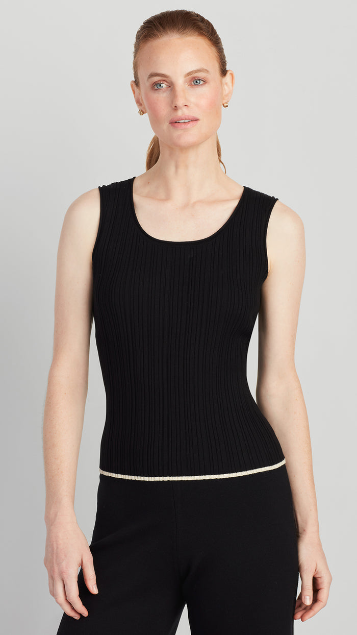 ellen tracy IRIS SILKY RIB TANK