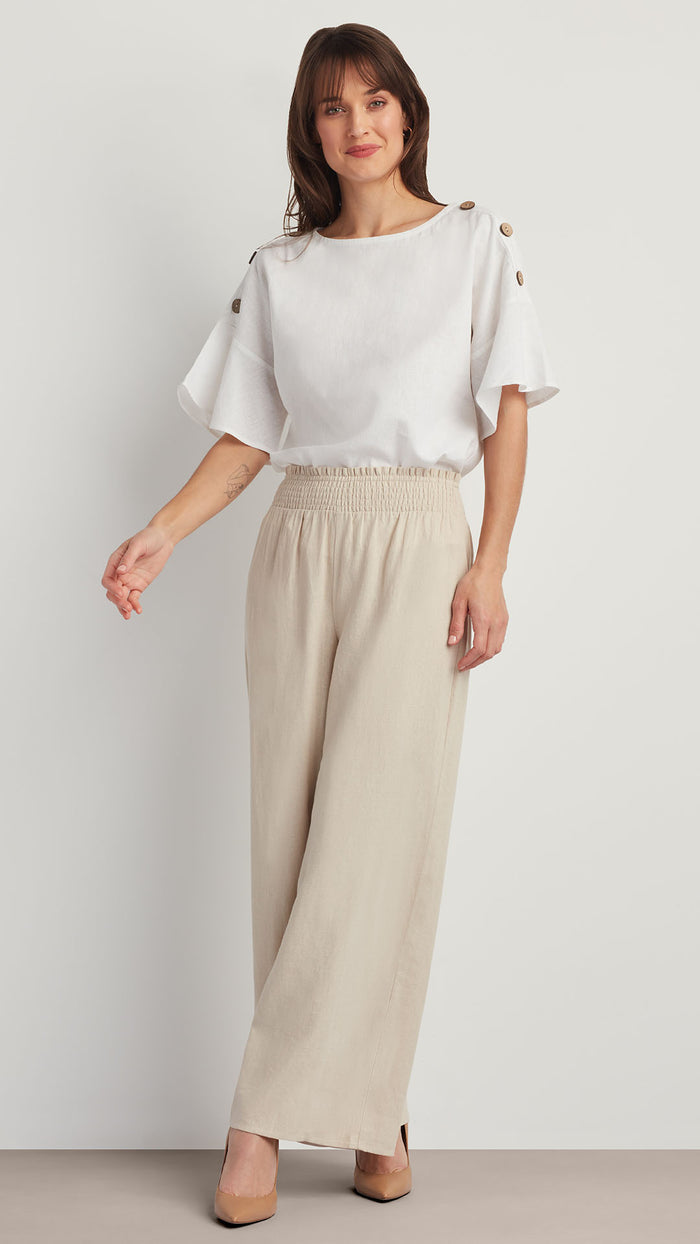 ellen tracy LINEN BLEND DOLMAN SLEEVE TOP