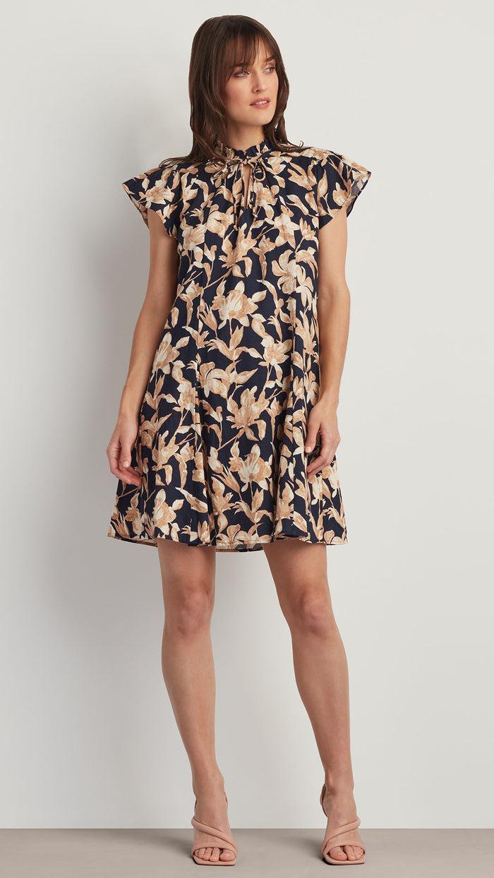 ellen tracy LINEN BLEND RAGLAN SLEEVE DRESS