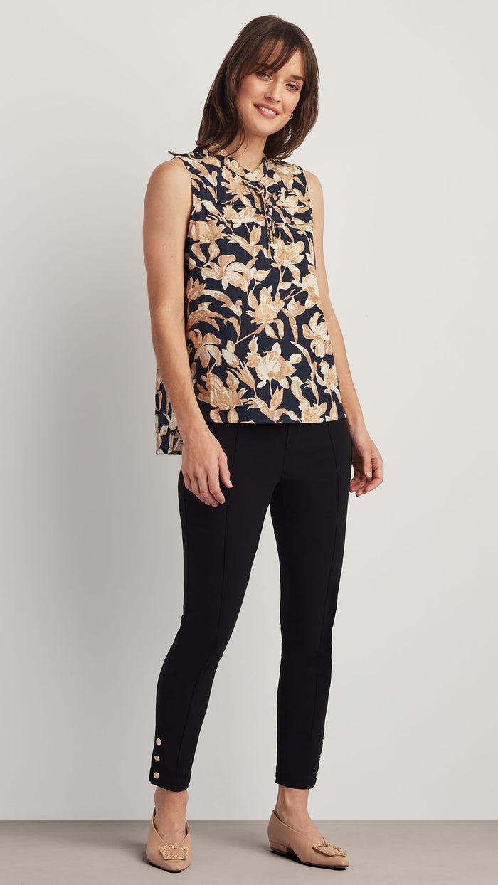 ellen tracy LINEN BLEND SLEEVELESS TOP