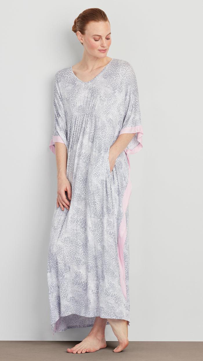 ellen tracy LONG CHEETAH CAFTAN