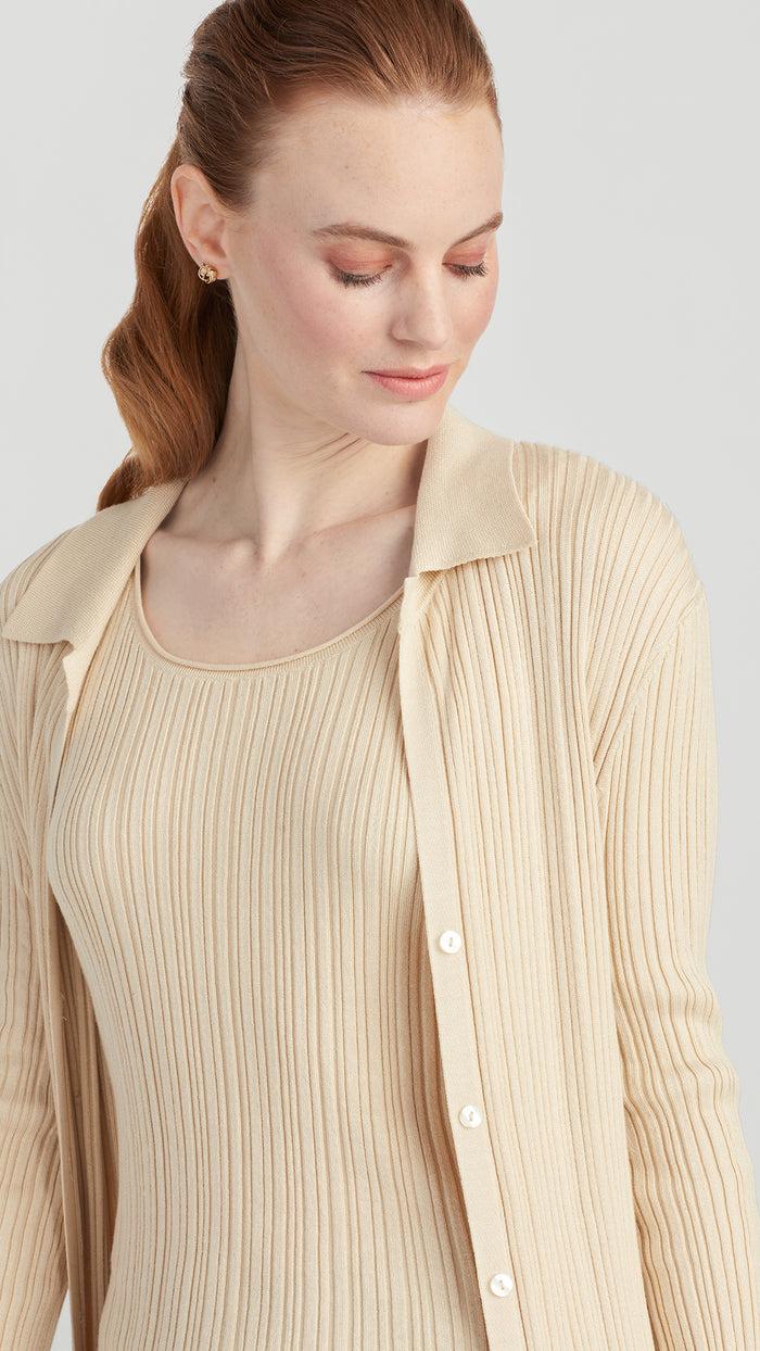 ellen tracy OLIVIA SILKY RIB DUSTER