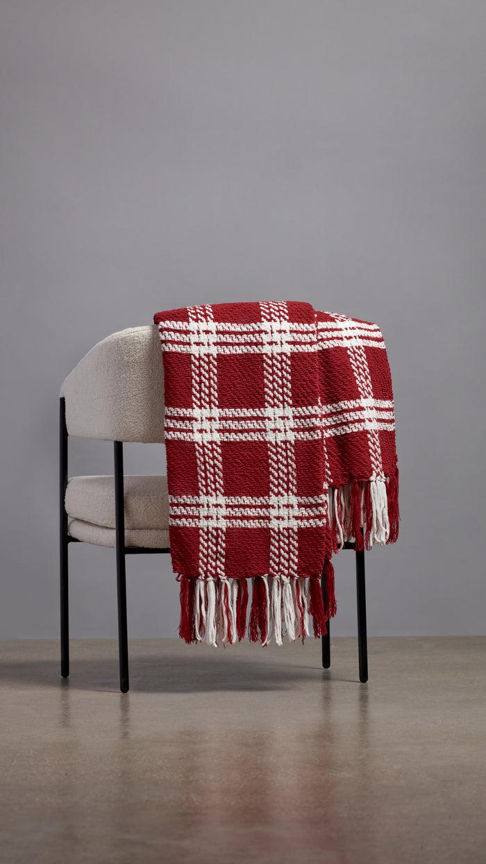 ellen tracy PLAID WOVEN THROW
