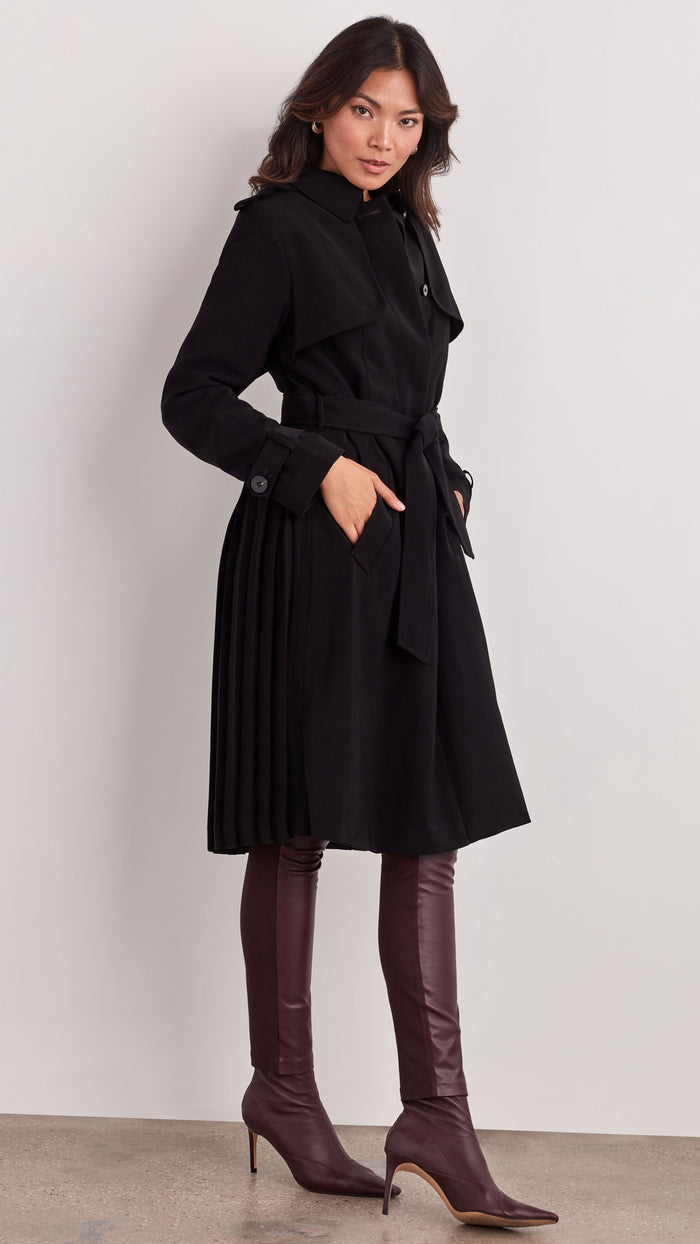 ellen tracy PLEATED TRENCH COAT