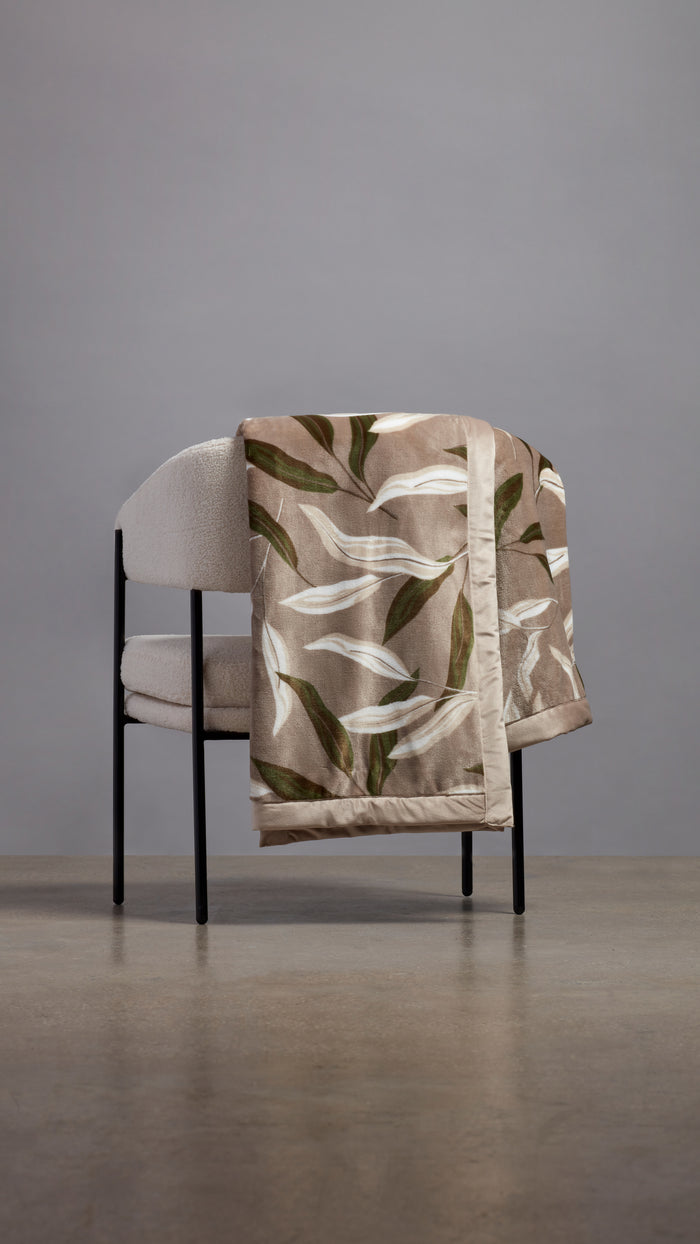 ellen tracy PLUSH LEAVES THROW