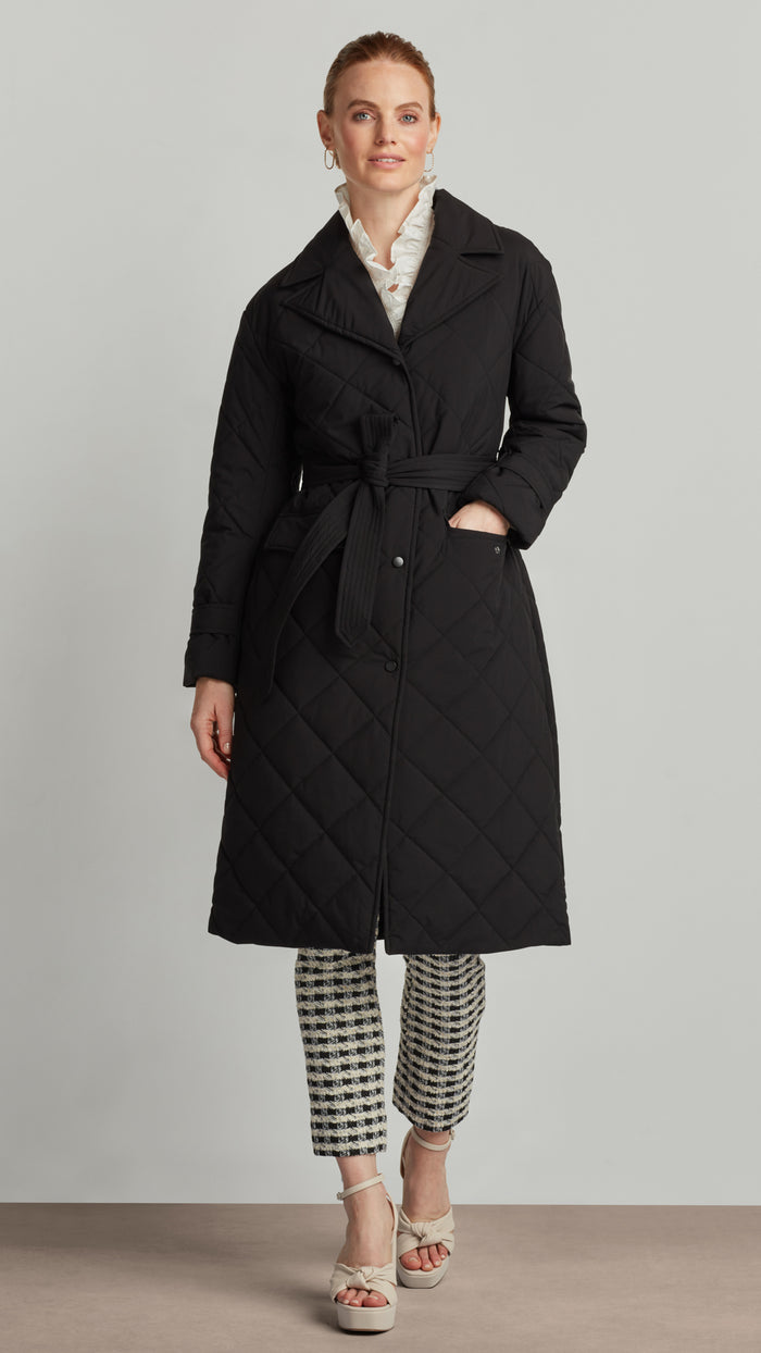 Ellen Tracy QUILTED TRENCH COAT