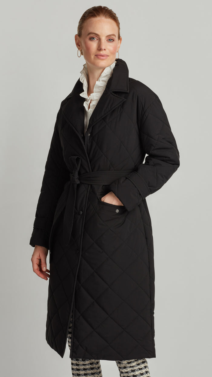 ellen tracy QUILTED TRENCH COAT