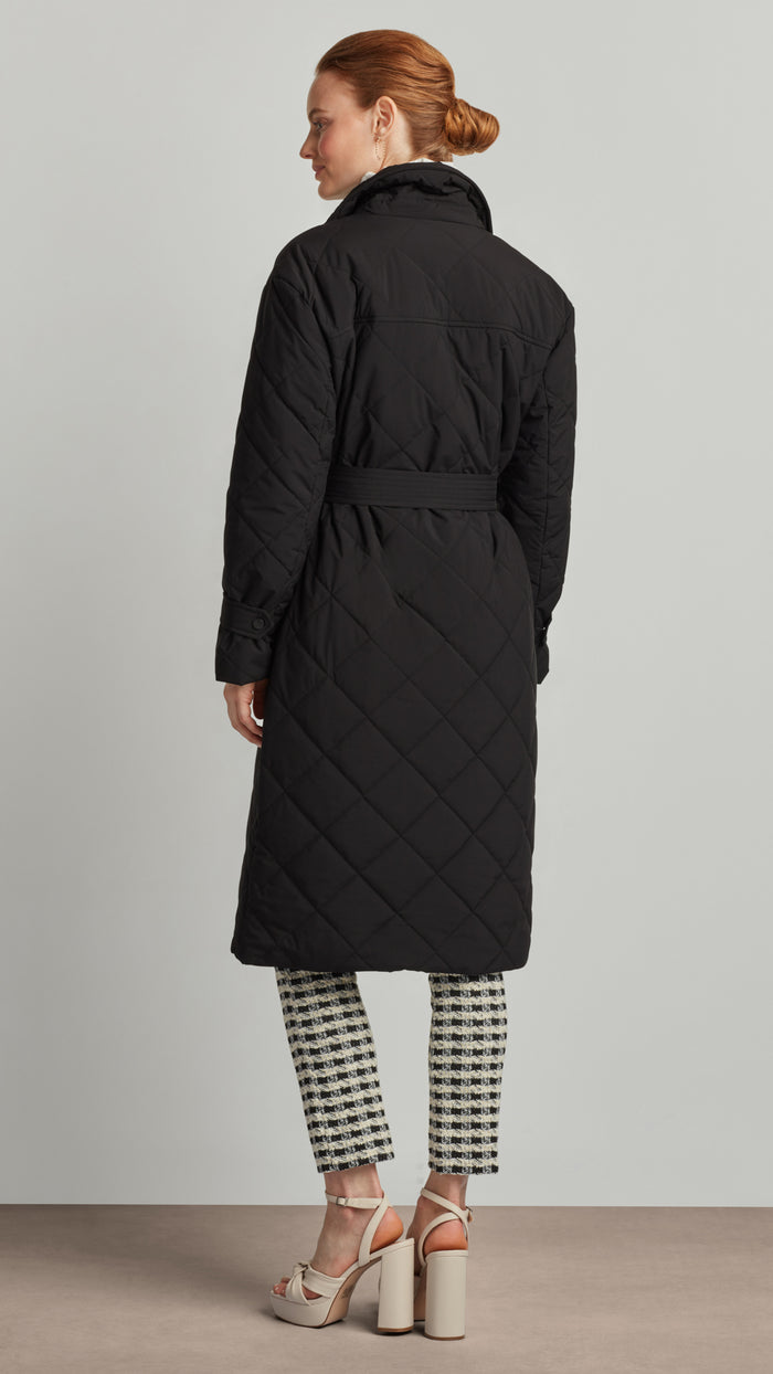 Ellen Tracy QUILTED TRENCH COAT