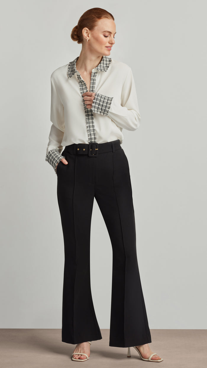 ellen tracy RETRO-FLARE BELTED PANTS