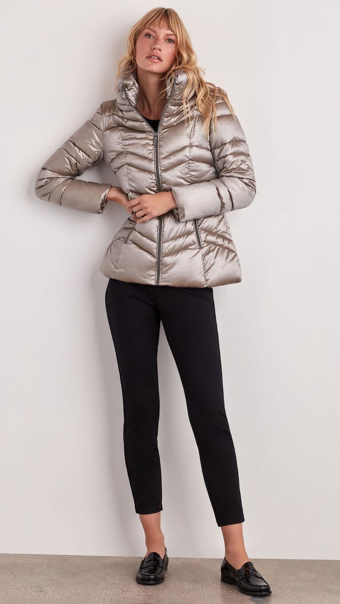 ellen tracy SATEEN PUFFER JACKET