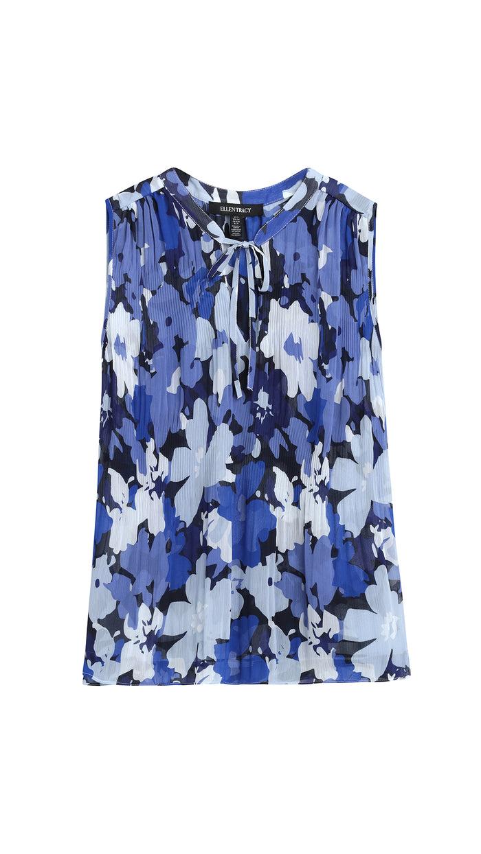 Ellen Tracy SLEEVELESS PLEAT AND RELEASE TOP