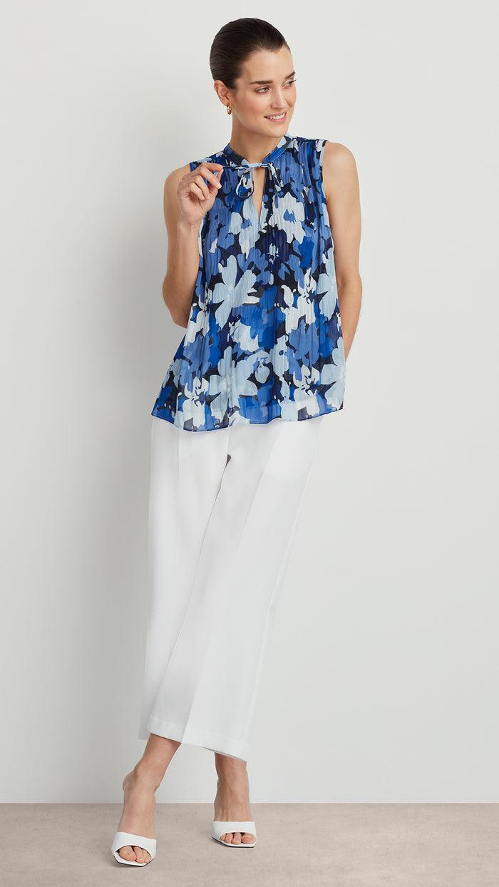Ellen Tracy SLEEVELESS PLEAT AND RELEASE TOP