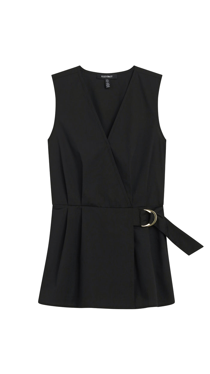 Ellen Tracy SLEEVELESS WRAP TOP