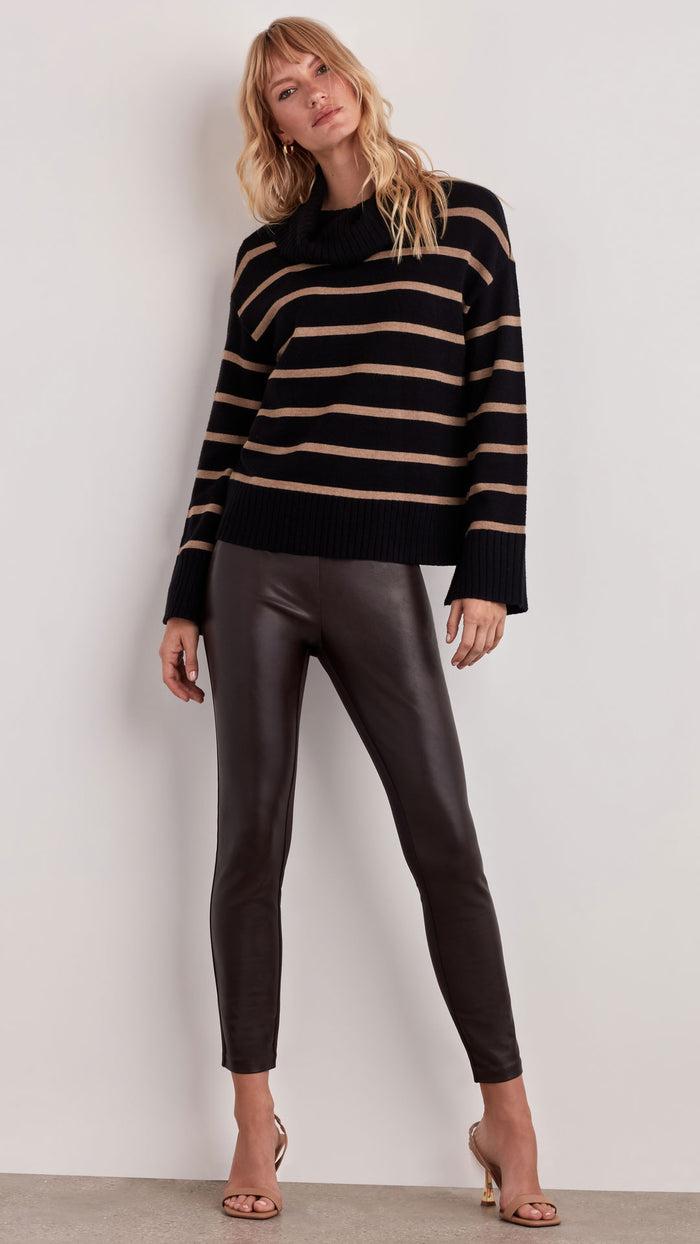 ellen tracy STRIPED COWL NECK SWEATER